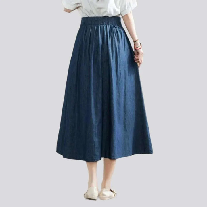 Long classic denim skirt
 for ladies