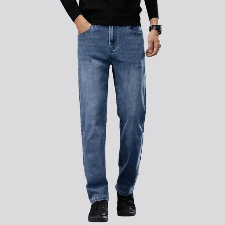 Retro tapered high-rise casual men's jeans