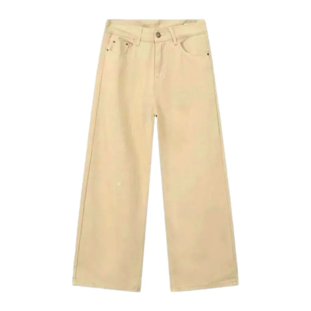 Colorful Baggy Mid Rise Men's Jeans - Sand