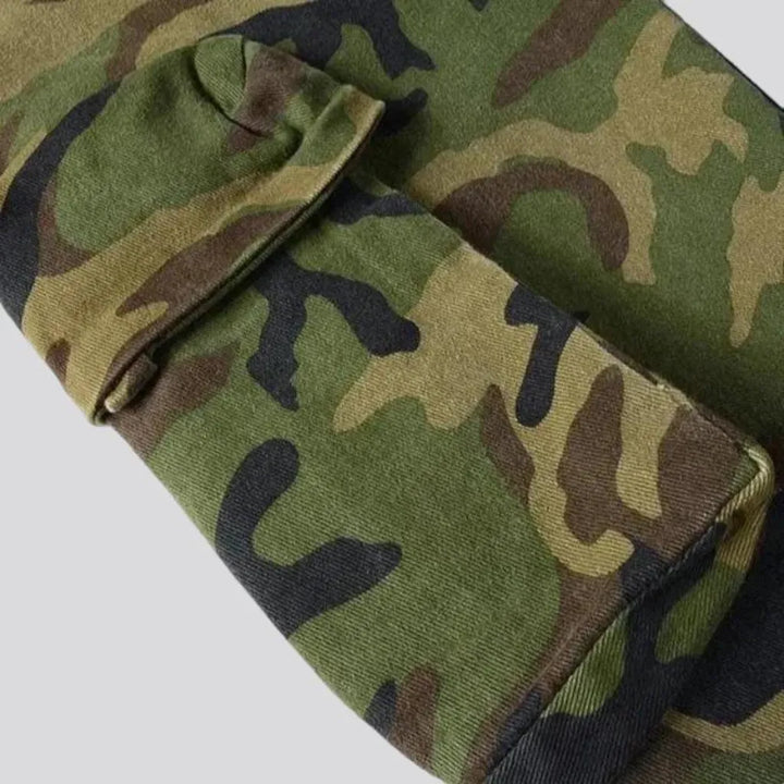 Camouflage men's denim pants