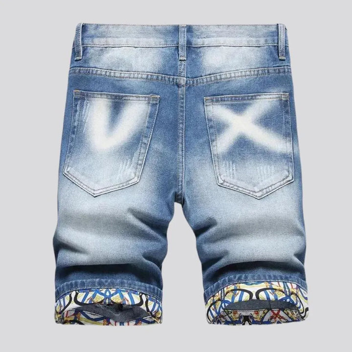 Mid rise men's denim shorts