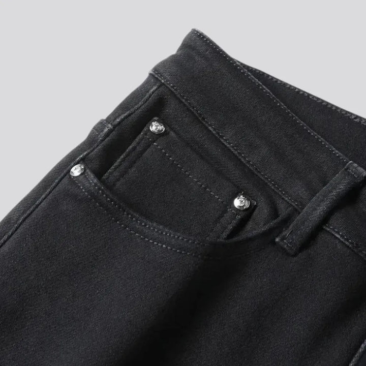 Monochrome slim fit stretchable men's jeans