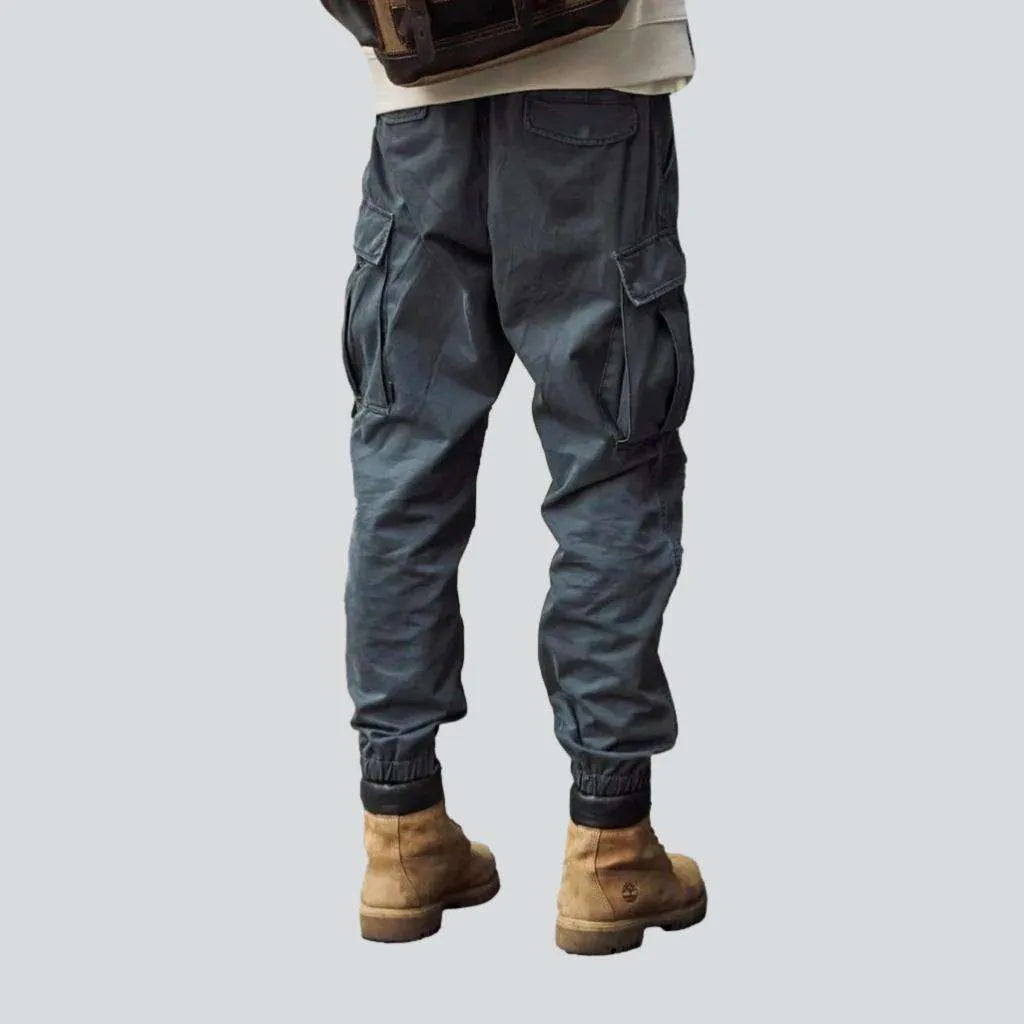 Cargo high-waist men's jeans pants