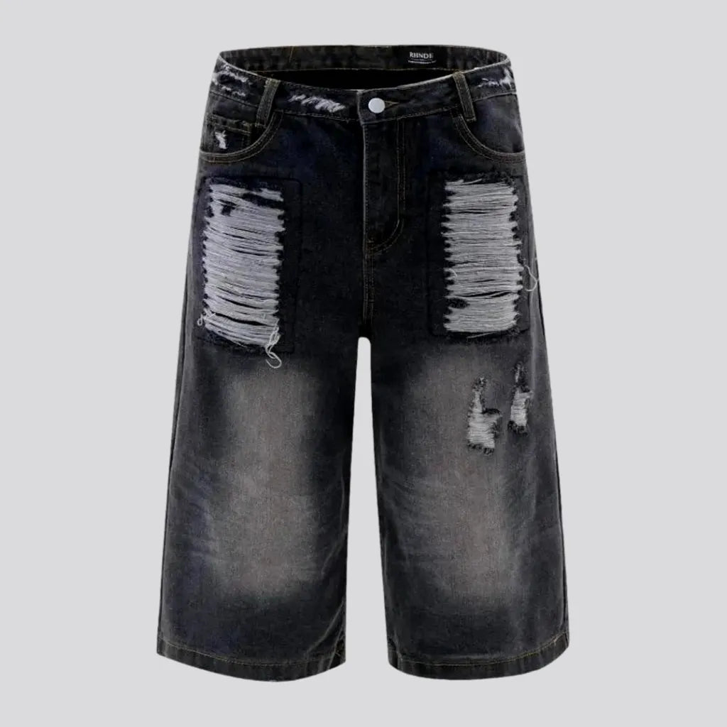 Baggy Boho Grunge Men's Denim Shorts | Jeans4you.shop