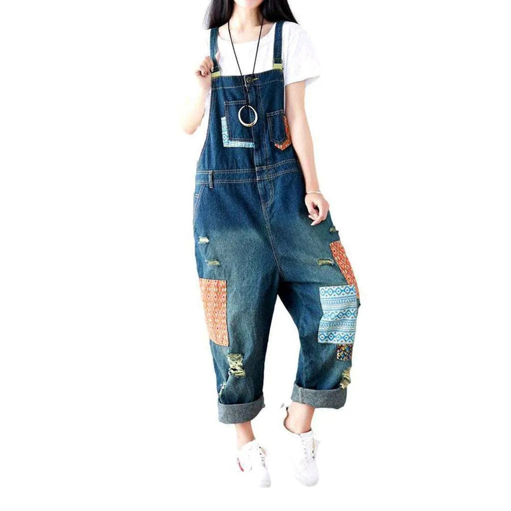 Baggy Jeans Dungaree for Ladies - Blue