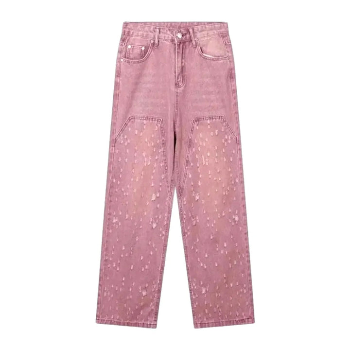 Baggy pink jeans
 for ladies