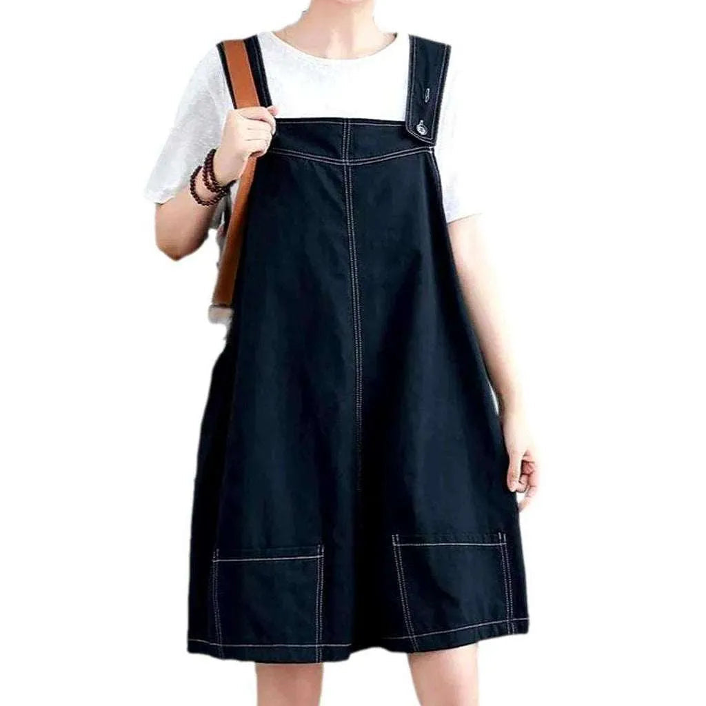 Baggy Women's Denim Overall - Black