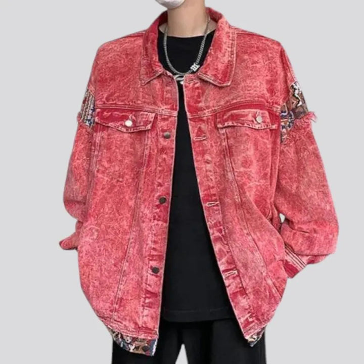 Grunge style men's denim jacket