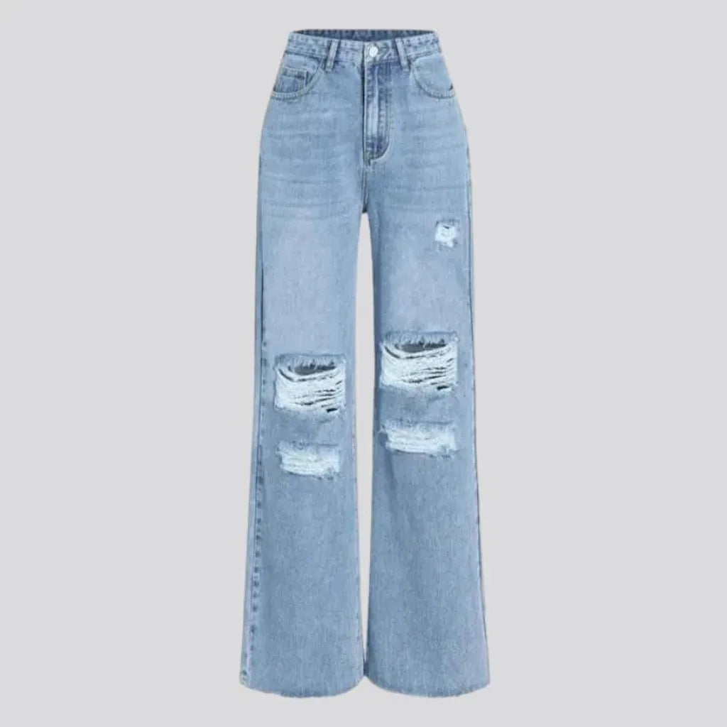 Baggy distressed jeans
 for ladies