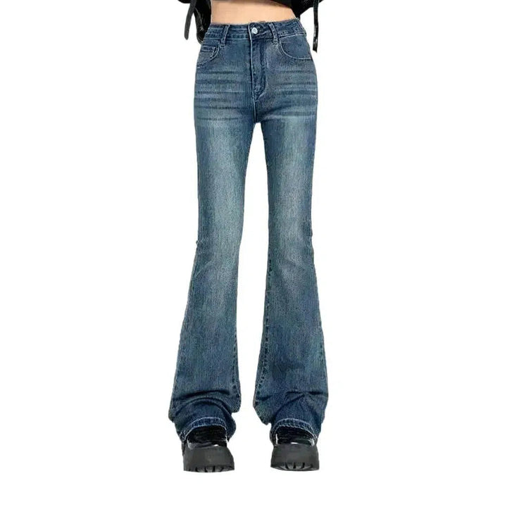 Bootcut sanded jeans
 for ladies