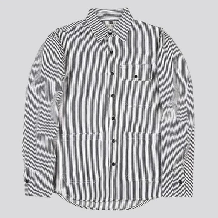 Regular fit chambray men's denim shirt