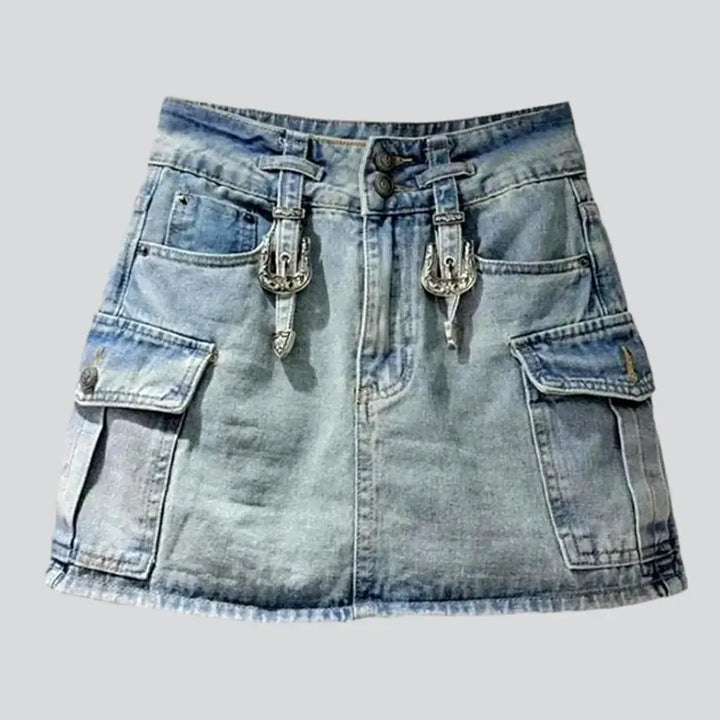 Stonewashed women's denim skort | Jeans4you.shop