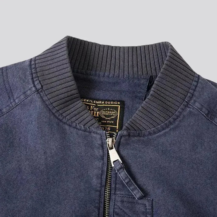 Casual men's denim bomber jacket