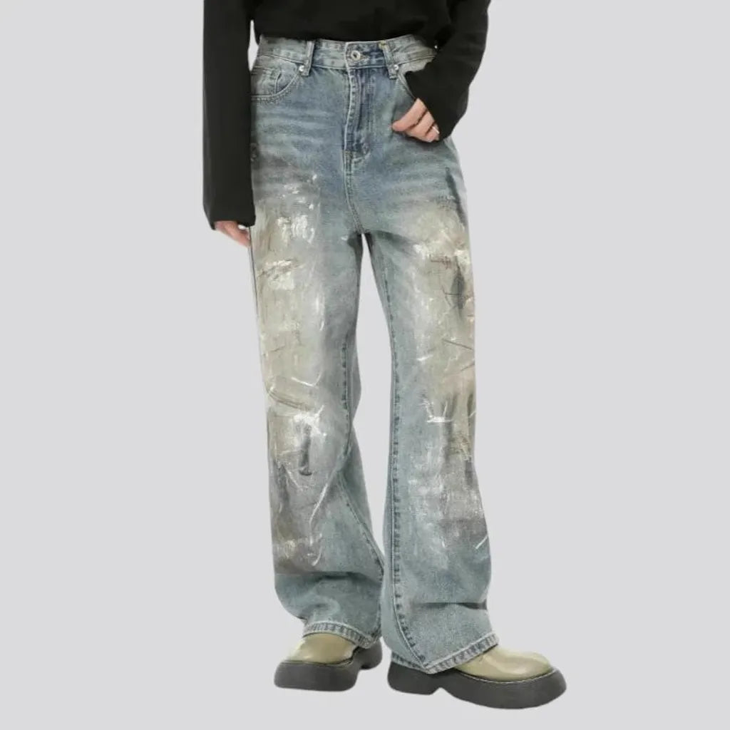 Vintage street style loose fit men's jeans