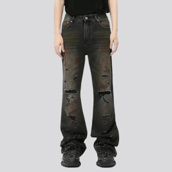 Mid rise wide men's jeans