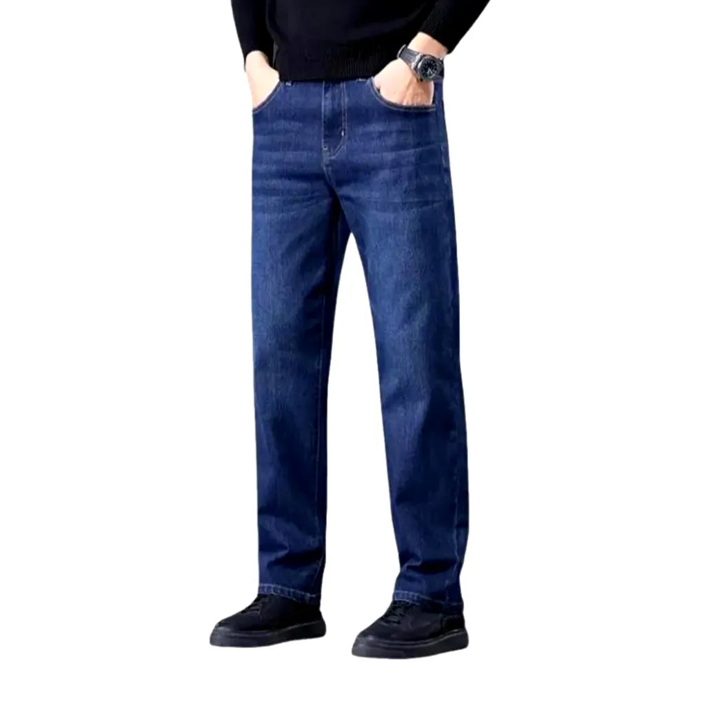 High Rise Stretchable Men's Jeans - Blue