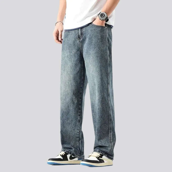 Baggy mid-waist jeans
 for men