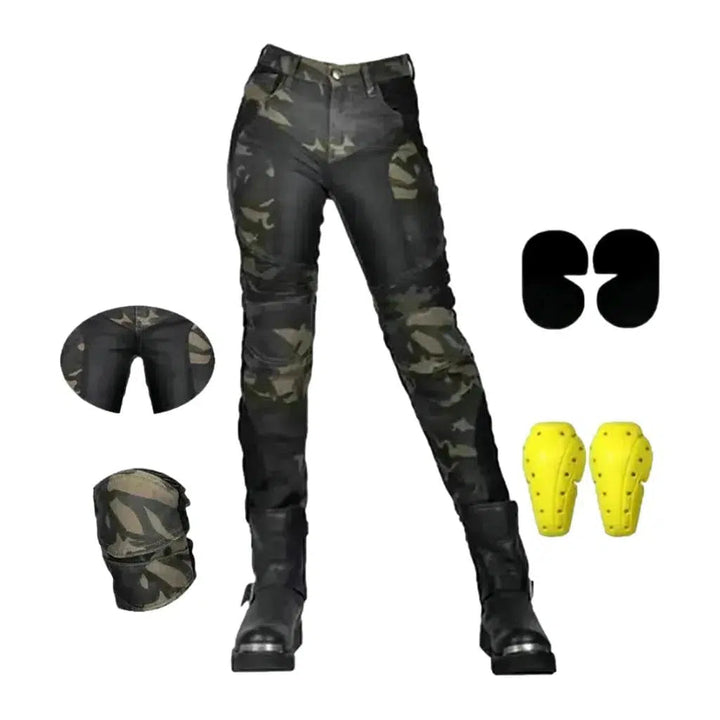 Camouflage women's riding jeans