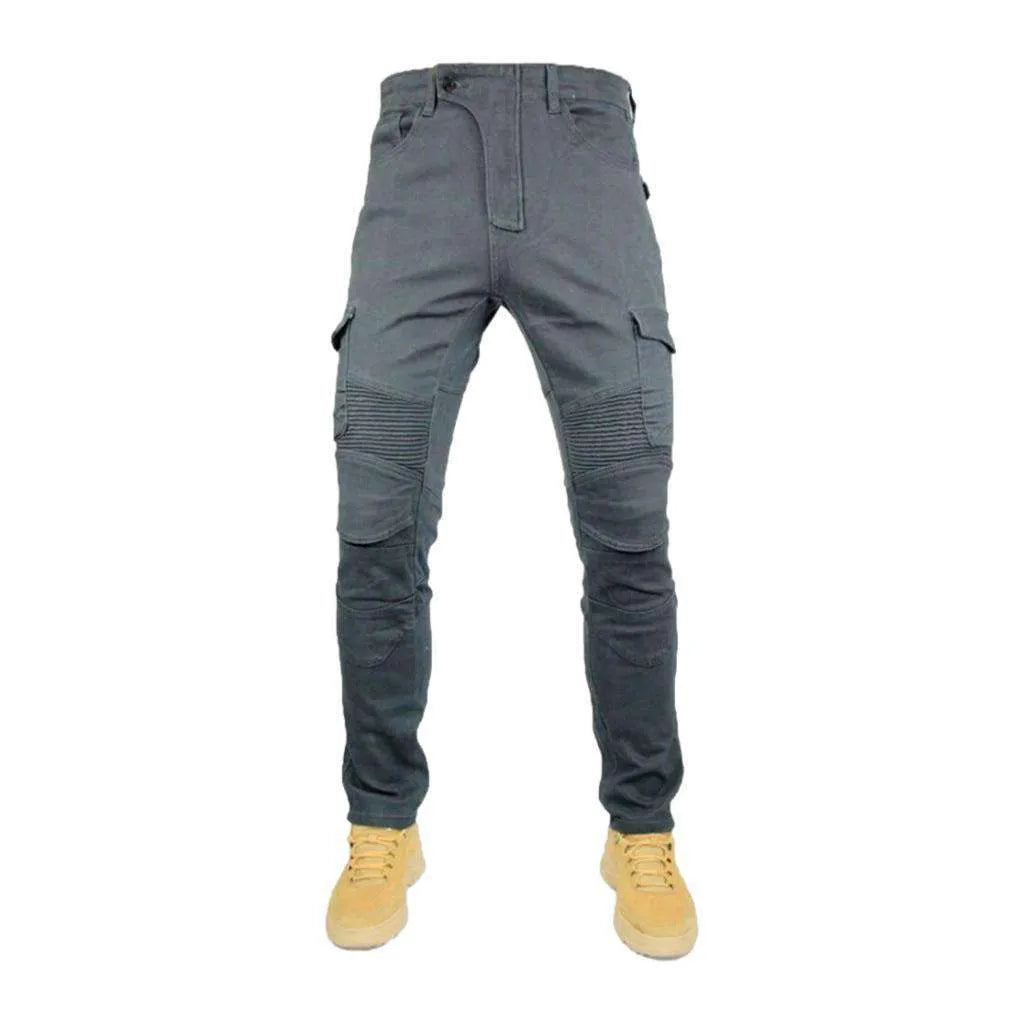 Cargo biker men's denim pants