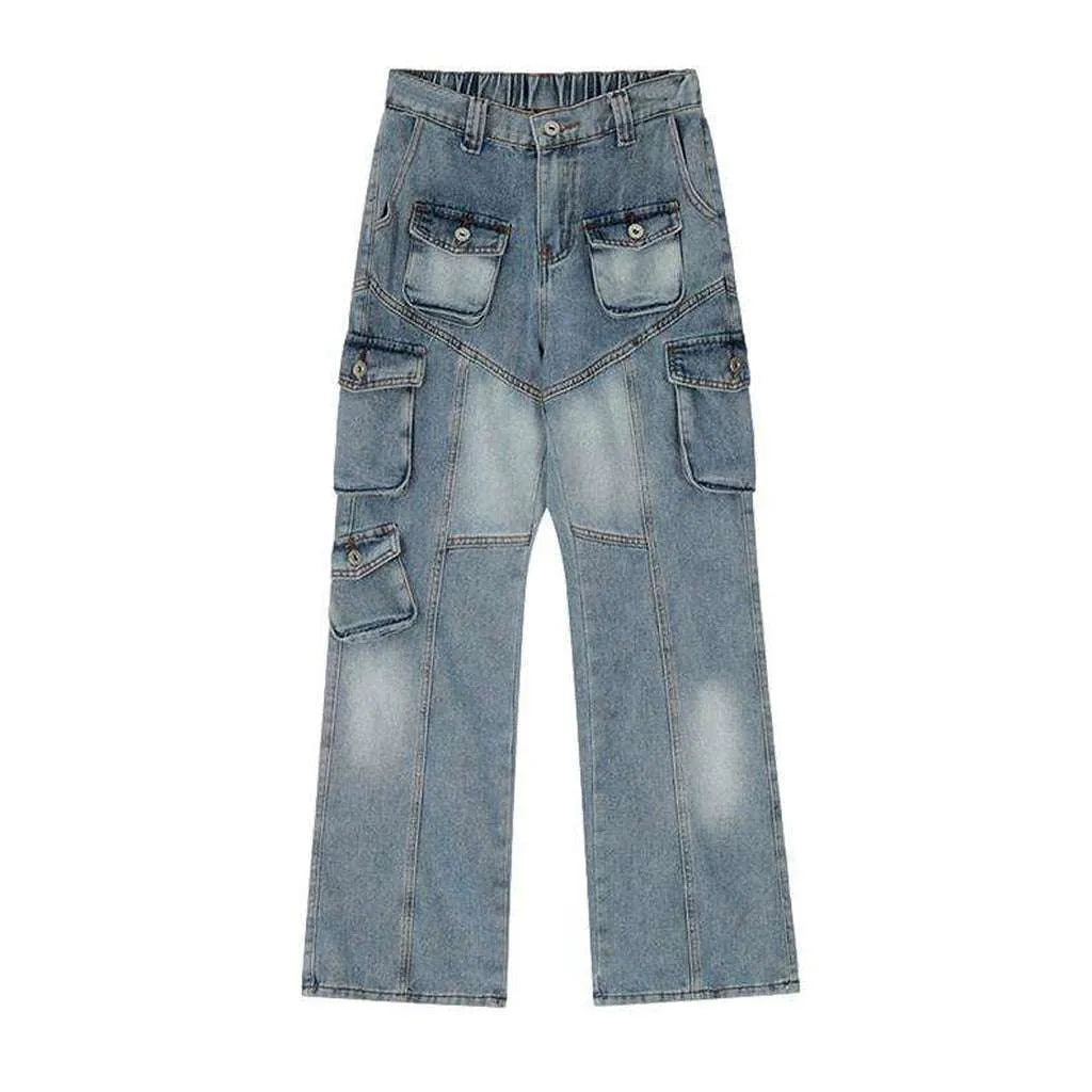 Cargo multi-pocket women's jeans