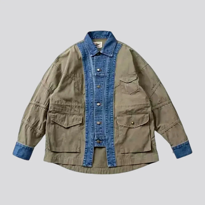 Cargo Pockets Oversized Men's Denim Jacket | Jeans4you.shop