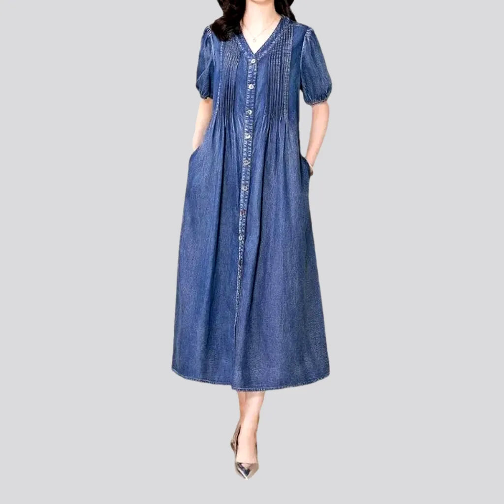 Casual Maxi Vintage Denim Dress | Jeans4you.shop