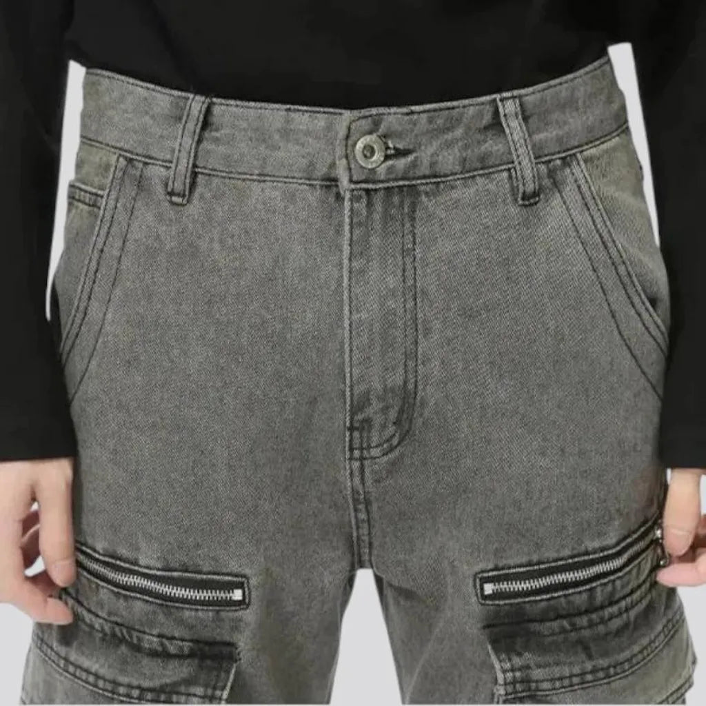 Fashionable faded men's jeans