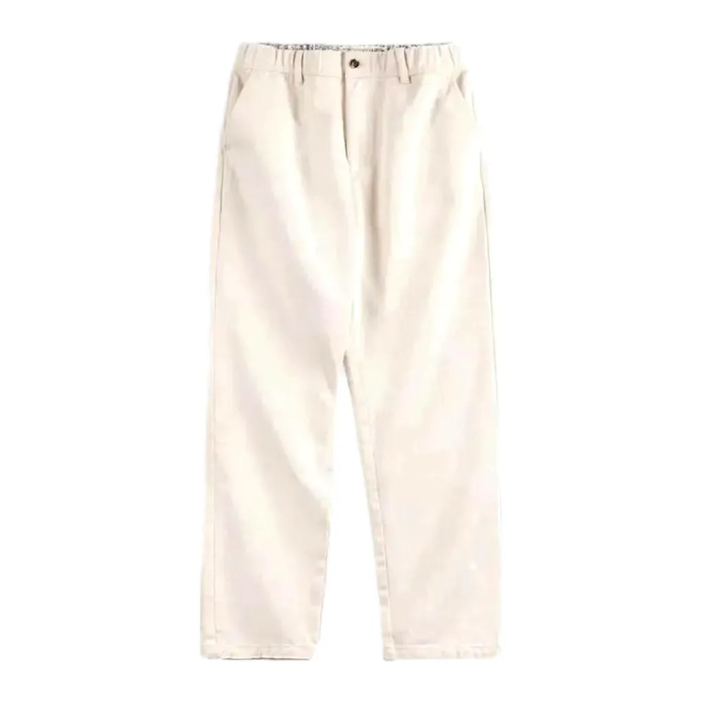 Mid Rise Stylish Men's Jean Chinos - White