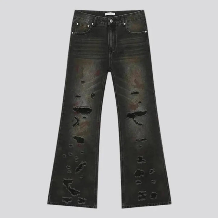 Mid rise wide men's jeans