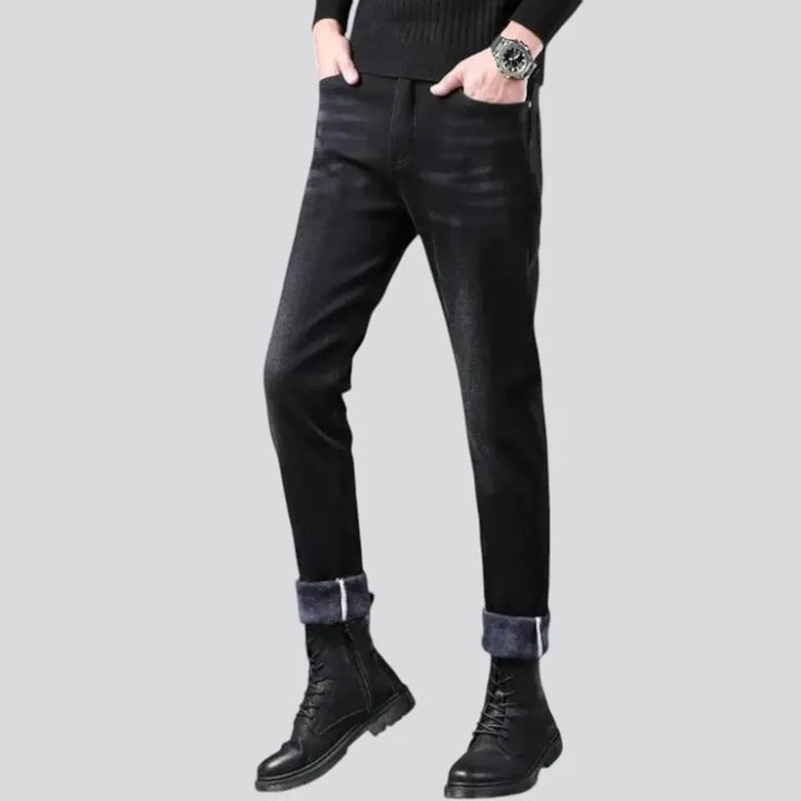 Casual stretchable mid-rise men's jeans