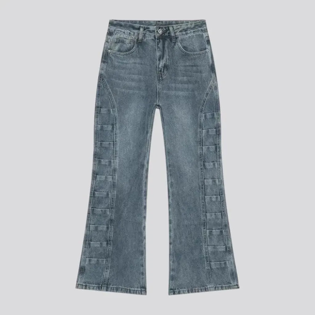 Whiskered baggy-fit street men's jeans