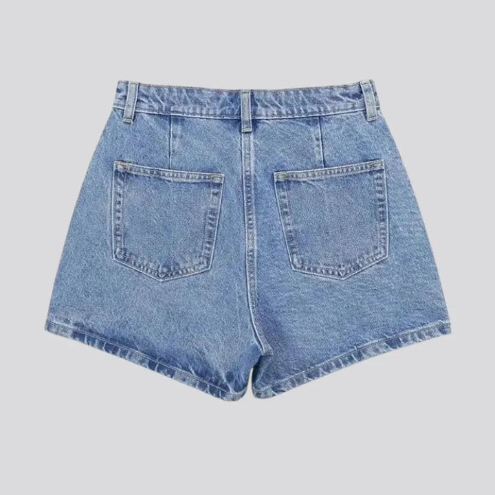 High waist jeans skort