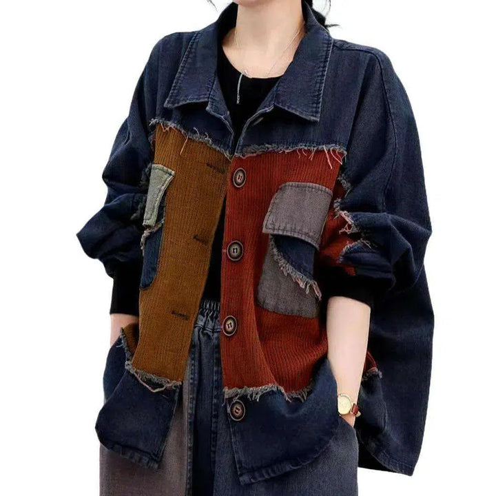 Chore distressed jean jacket
 for women