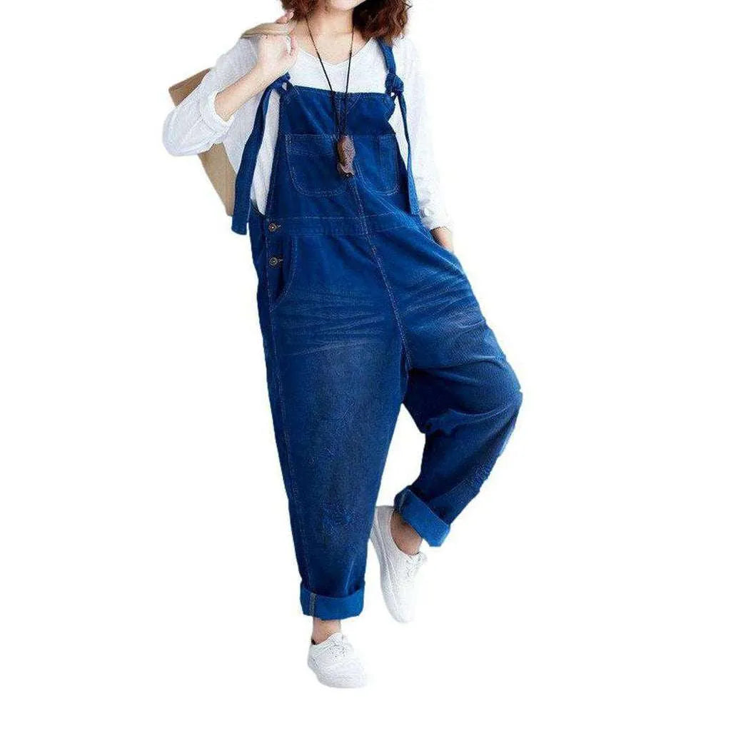 Color Baggy Women's Jean Overall - Blue