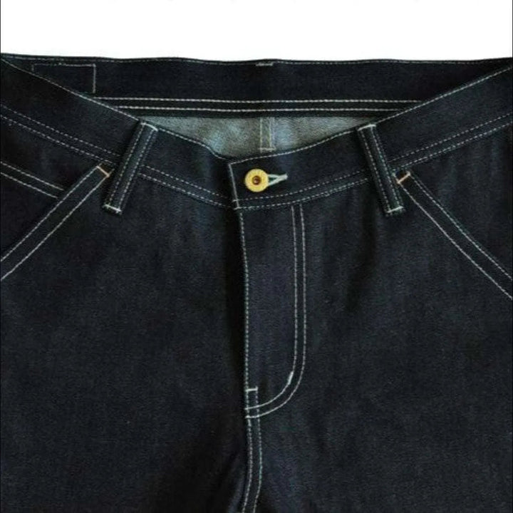 Contrast stitching men's jean shorts