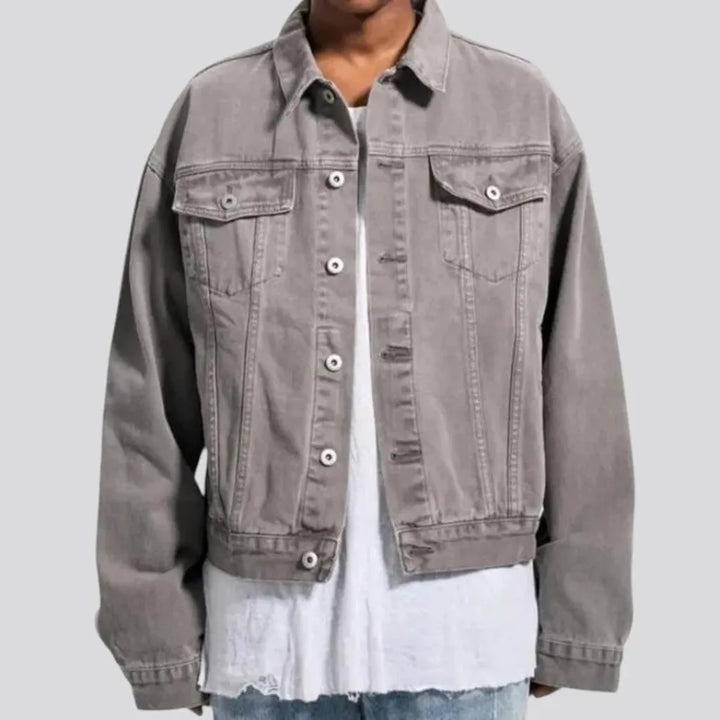 Casual vintage oversized men's denim jacket