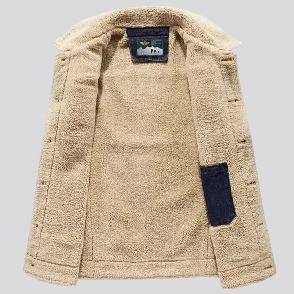 Casual fit medium length sherpa vest for men