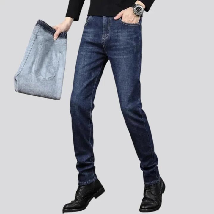 Dark faded casual style men's jeans