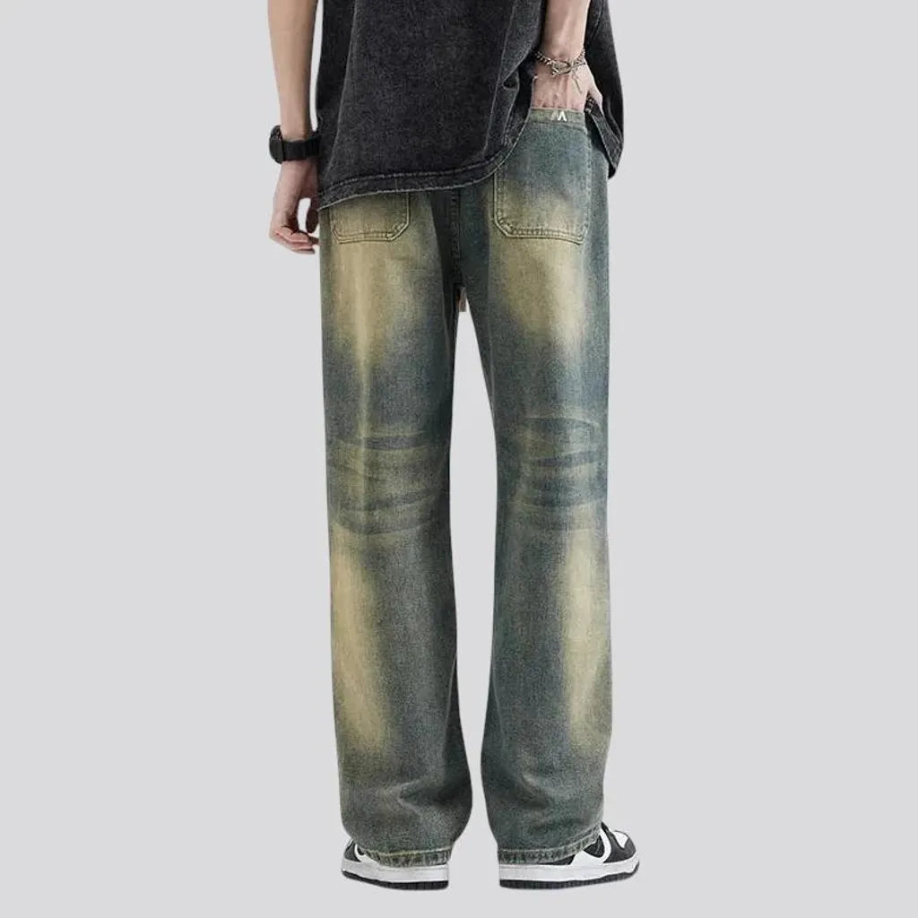 Mid-rise stylish men's jean joggers