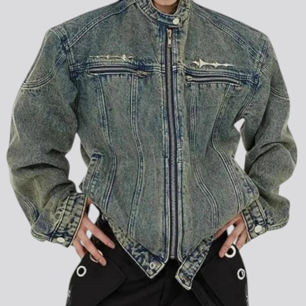 Vintage acid wash men's denim jacket