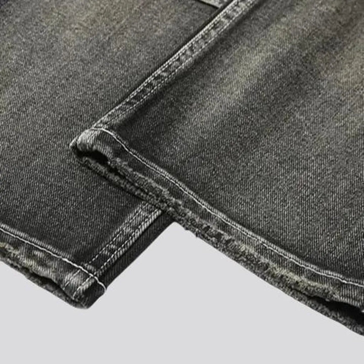 Retro needlework fit men's jeans