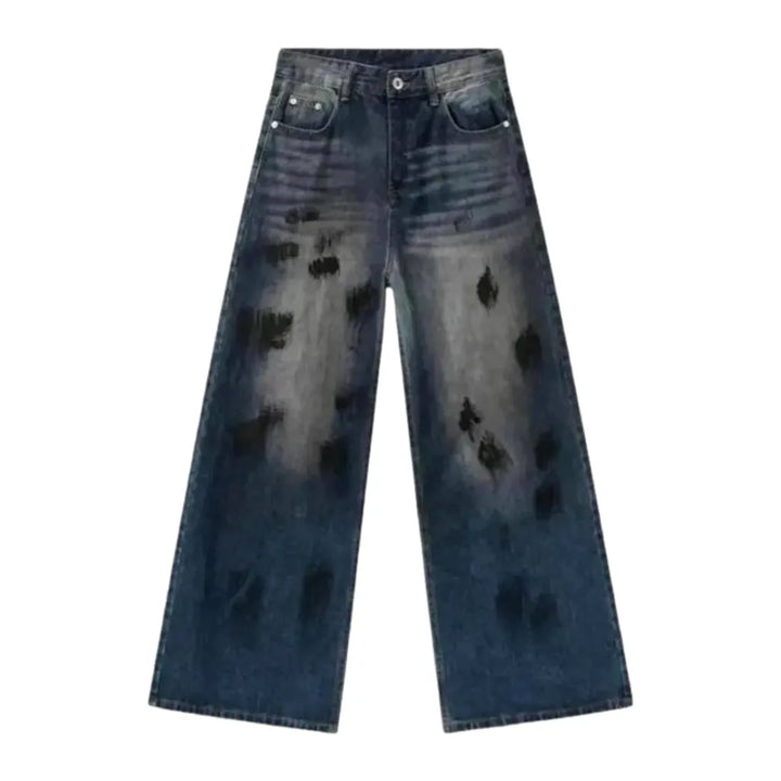 Mid Rise Street Style Men's Jeans - Blue