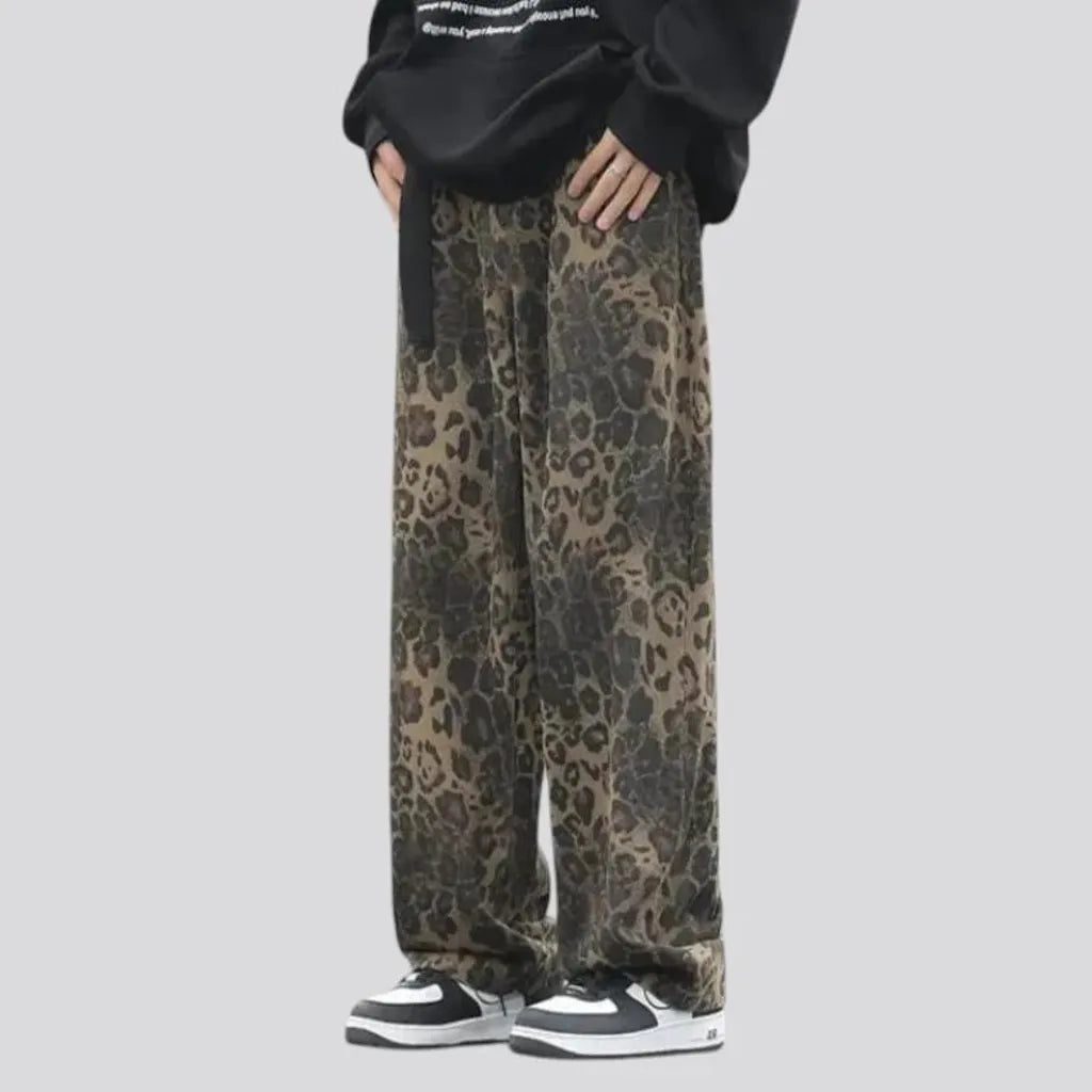 Multicolor street style men's jean trousers