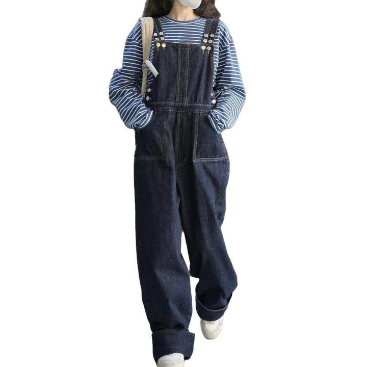 Dark Wash Women's Denim Overall - Dark Blue