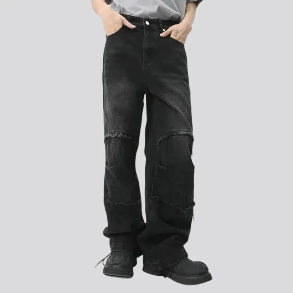High-waist men's aged jeans