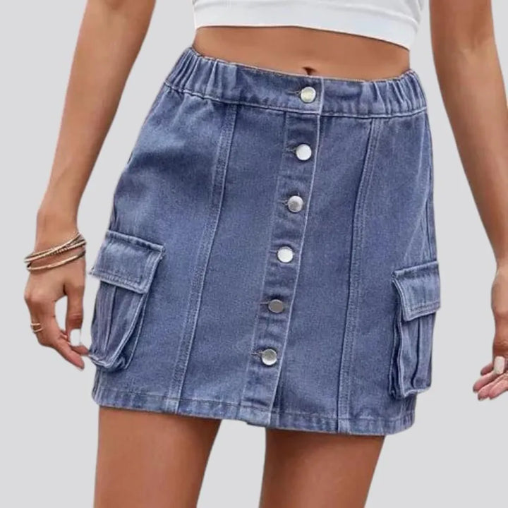 Mini light-wash jean skirt
 for women