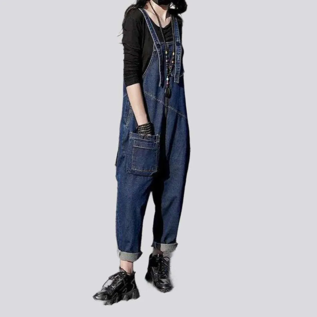 Medium wash 90s jean jumpsuit