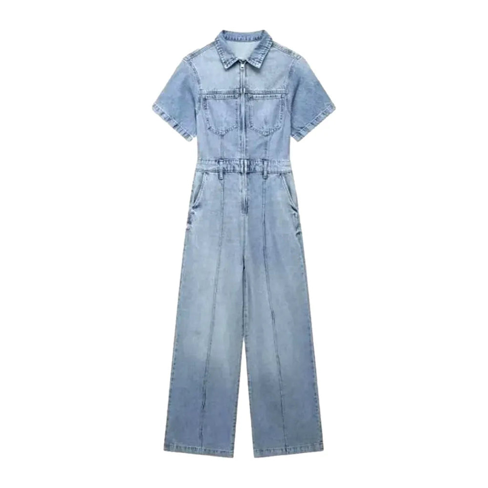 Denim Jumpsuit for Ladies - Light Blue