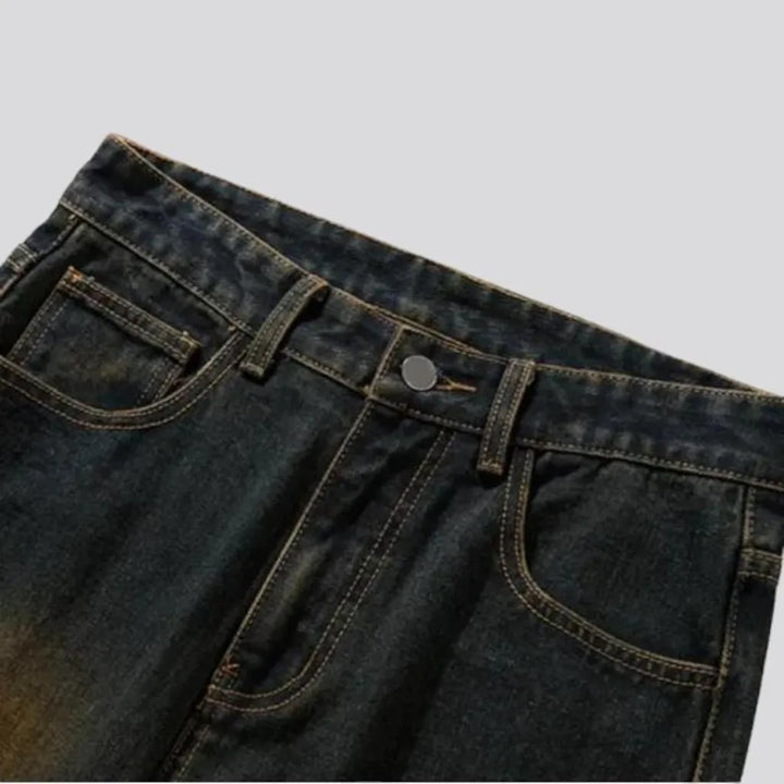High-waist yellow-cast jeans