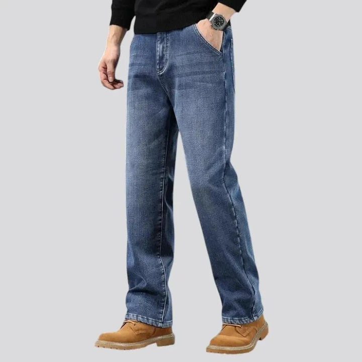 Straight fit dark faded men's jeans